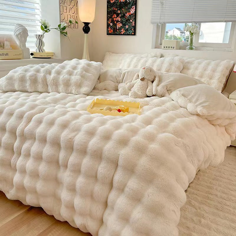 1pc White Faux Fur Seat shops Cover Imitation Rabbit Fur Bedside Rug