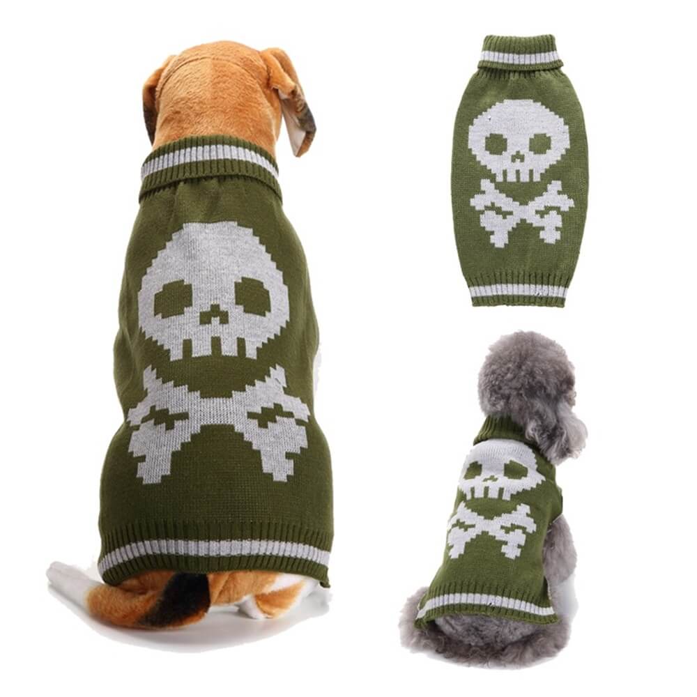 Suéter para mascotas de Halloween | Ropa cálida y acogedora para perros con estampado de Halloween