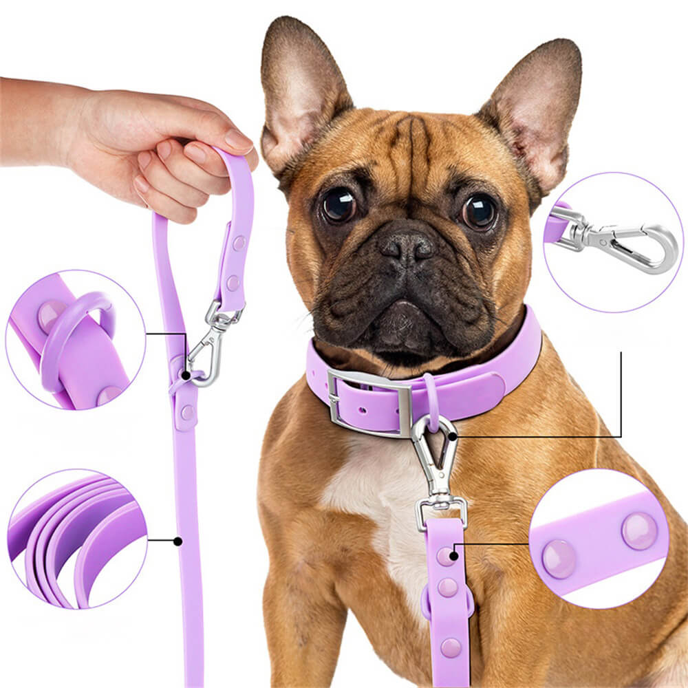 Cuerda de tracción para perros impermeable de PVC | Dispensador y collar de arnés de color Macron duraderos