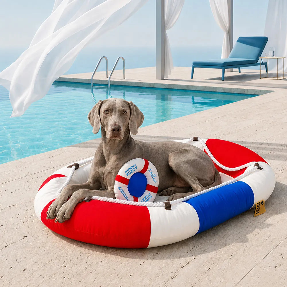 Cama para mascotas en forma de bote impermeable de enfriamiento de verano con almohada-balsa de enfriamiento