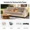 One-Piece Plush Scratch-Resistant Large Sectional Couch Covers with Elastic Straps