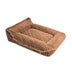 Ribbed Plush Orthopedic Bolster Dog Sofa Bed - Cozy Nest