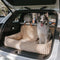 Waterproof Ribbed Plush Bolster Dog Car Seat Bed with Safety Tethers