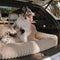 Waterproof Ribbed Plush Bolster Dog Car Seat Bed with Safety Tethers