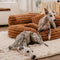 Ultra-Soft Ribbed Plush Removable Donut Orthopedic Dog Bed with Pillows - Cozy Nest