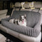 Waterproof Ribbed Plush Bolster Dog Car Seat Bed with Safety Tethers