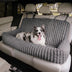 Waterproof Ribbed Plush Bolster Dog Car Seat Bed with Safety Tethers