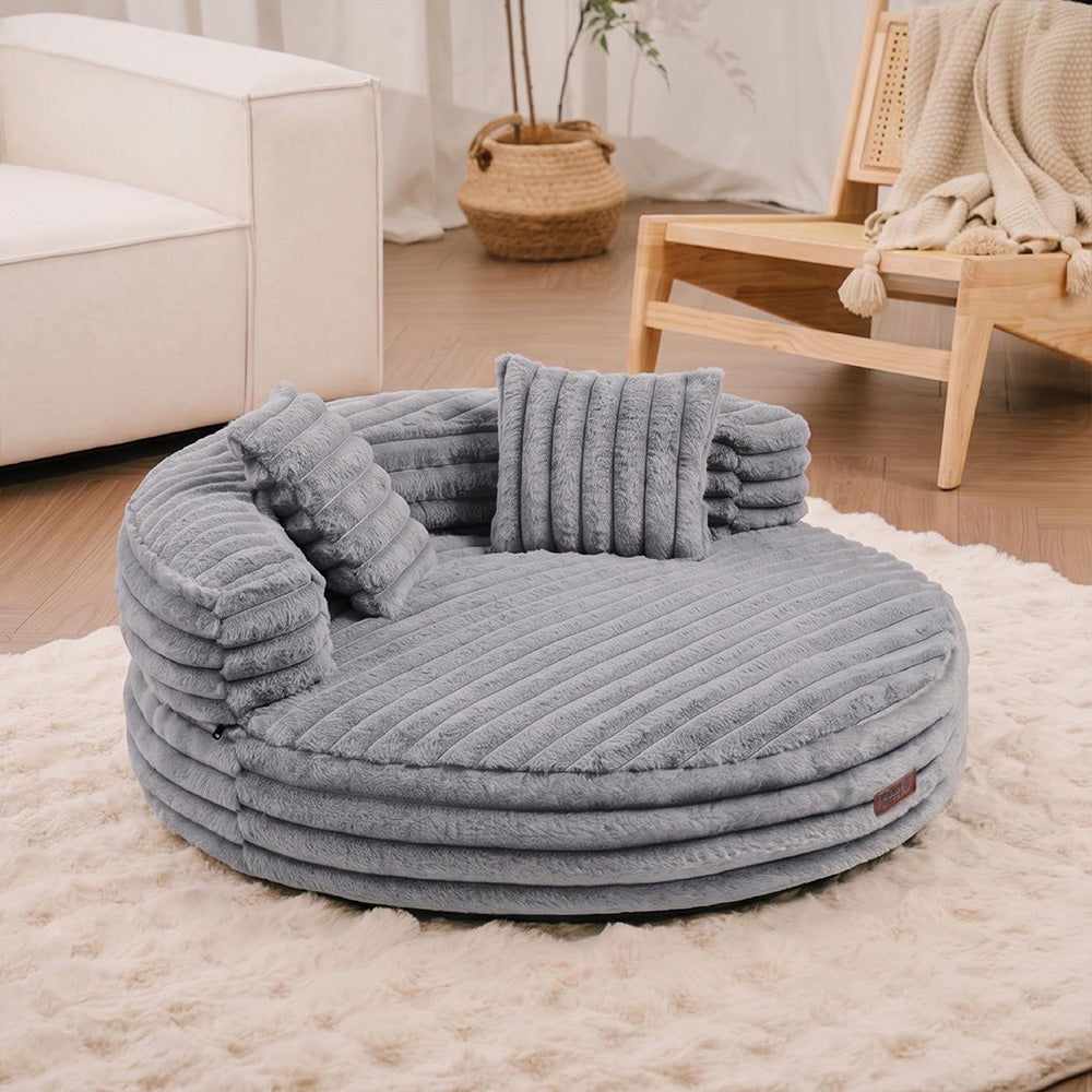 フィフィアンドロメオ　fifi&romeo ベッド・クッション Ultra-Soft Ribbed Plush Removable Donut Orthopedic Dog Bed with Pillow
