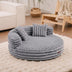 Ultra-Soft Ribbed Plush Removable Donut Orthopedic Dog Bed with Pillows - Cozy Nest