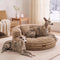Ultra-Soft Ribbed Plush Removable Donut Orthopedic Dog Bed with Pillows - Cozy Nest