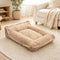 Ribbed Plush Orthopedic Bolster Dog Sofa Bed - Cozy Nest