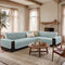 One-Piece Plush Scratch-Resistant Large Sectional Couch Covers with Elastic Straps