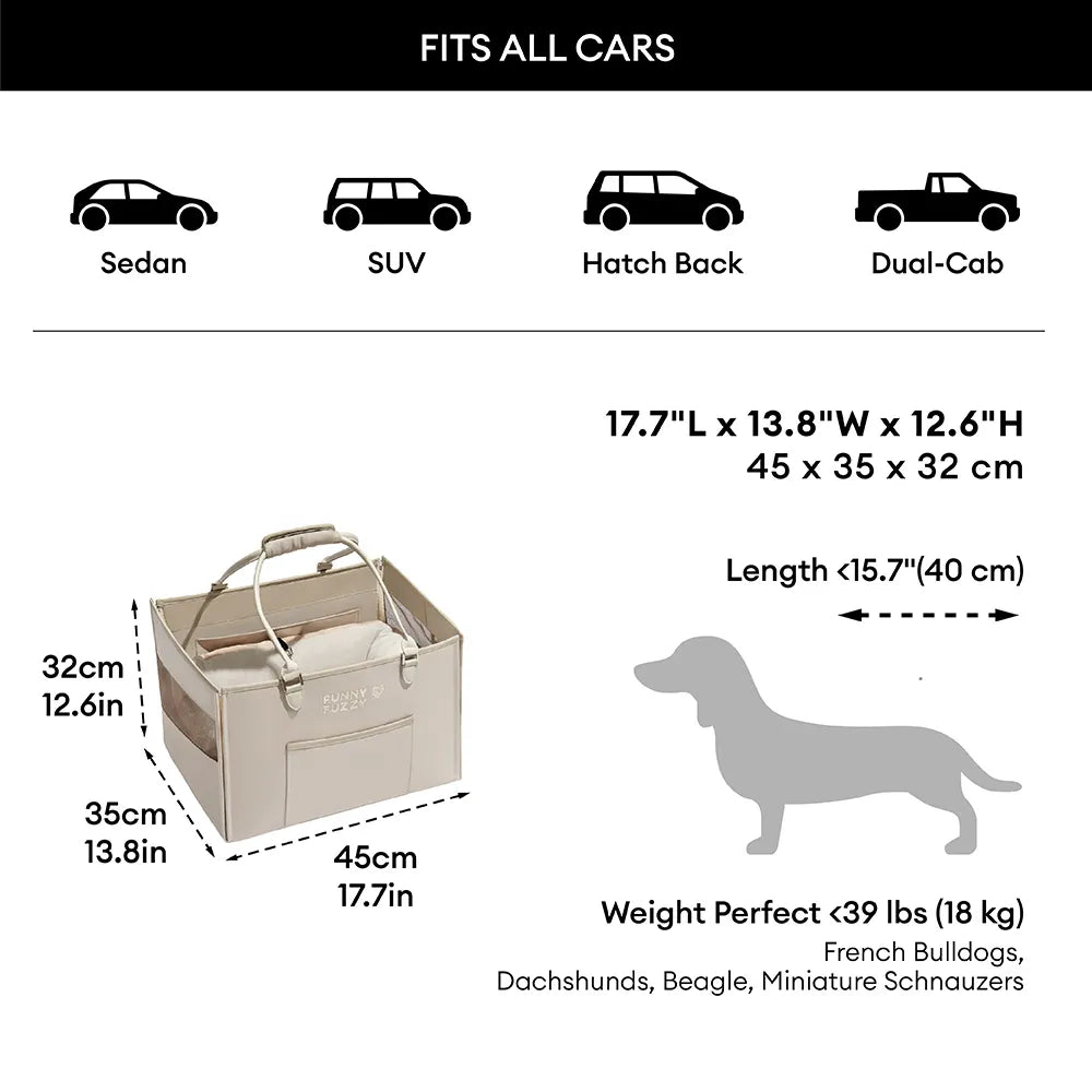 Dog Car Seat With Safety Belt -Urban Roaming
