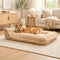 Ribbed Plush Orthopedic Bolster Dog Sofa Bed - Cozy Nest