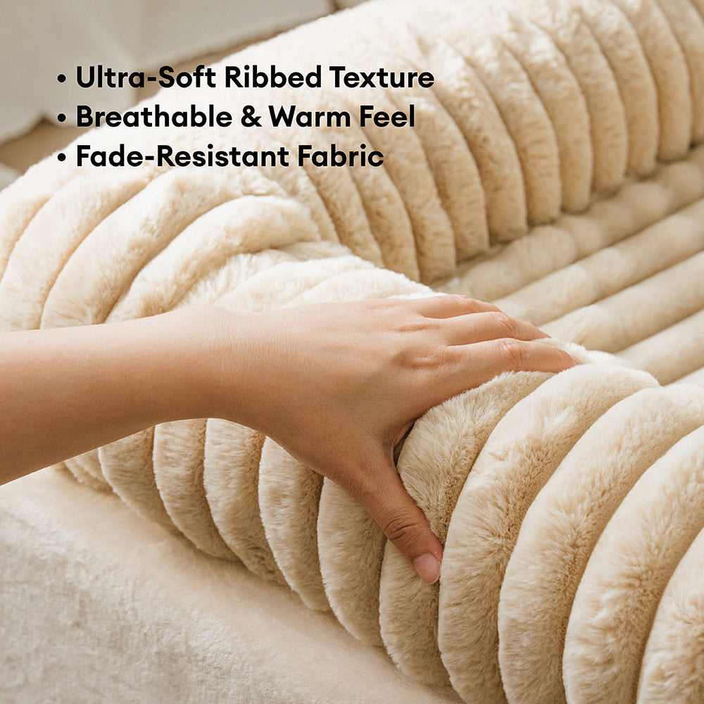 Plush Ribbed Bolster Fitted Sheet Mattress Cover - Cozy Nest
