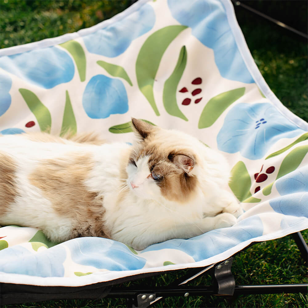 Floral Moisture-Proof Foldable Cat & Dog Camping Bed