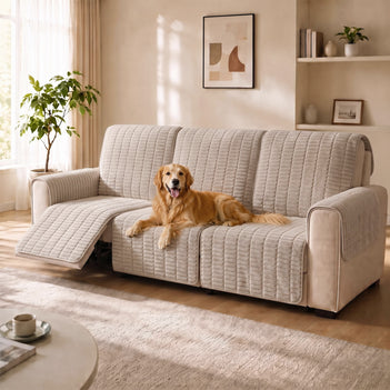 One-Piece Flannel Non-Slip Recliner Couch Cover with Elastic Straps - Cozy Nest
