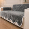 Waterproof Plush Velvet Contrast Wavy Edge Couch Cover