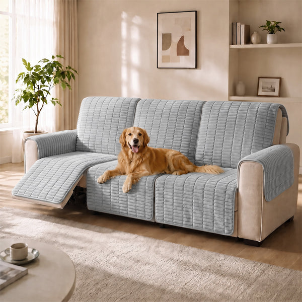One-Piece Flannel Non-Slip Recliner Couch Cover with Elastic Straps - Cozy Nest