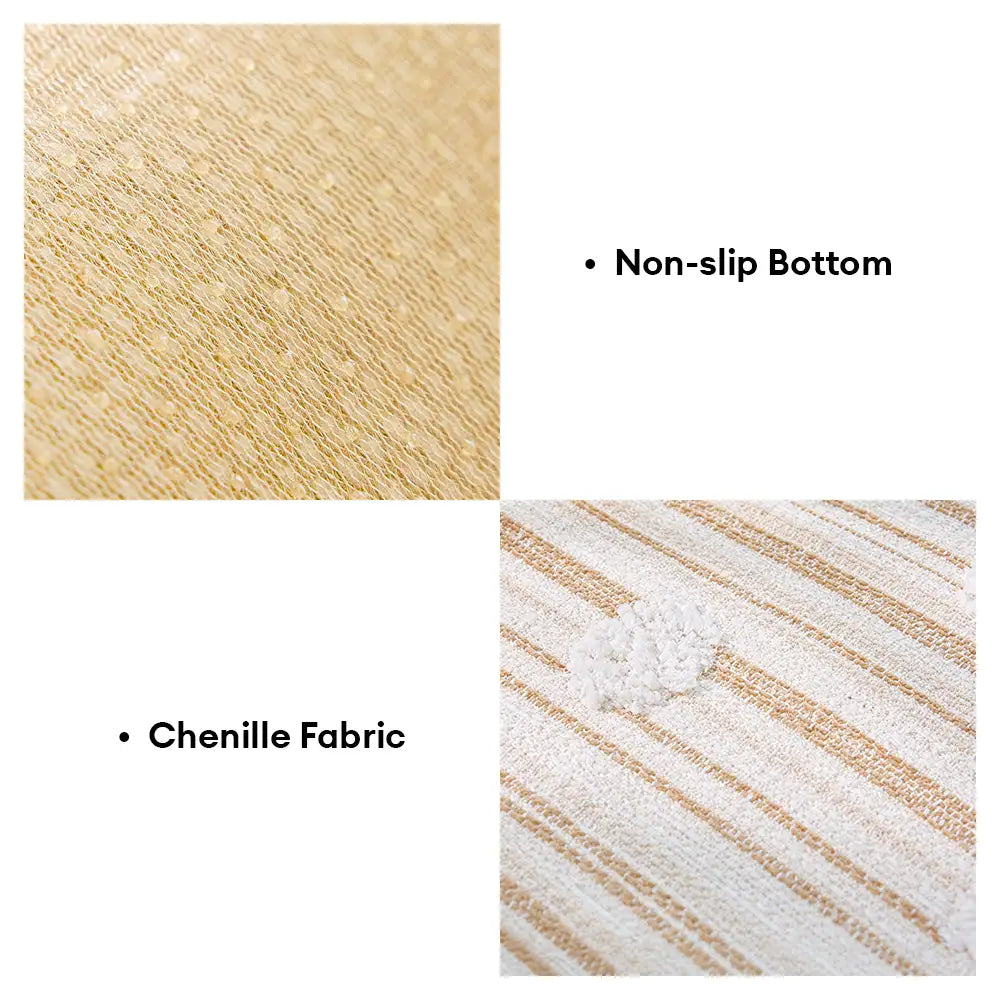 Modern Textured Striped Chenille Non-Slip Couch Cover