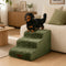 Plush Velvet 2-in-1 Foam Dog Stairs & Pet Mat for Bed