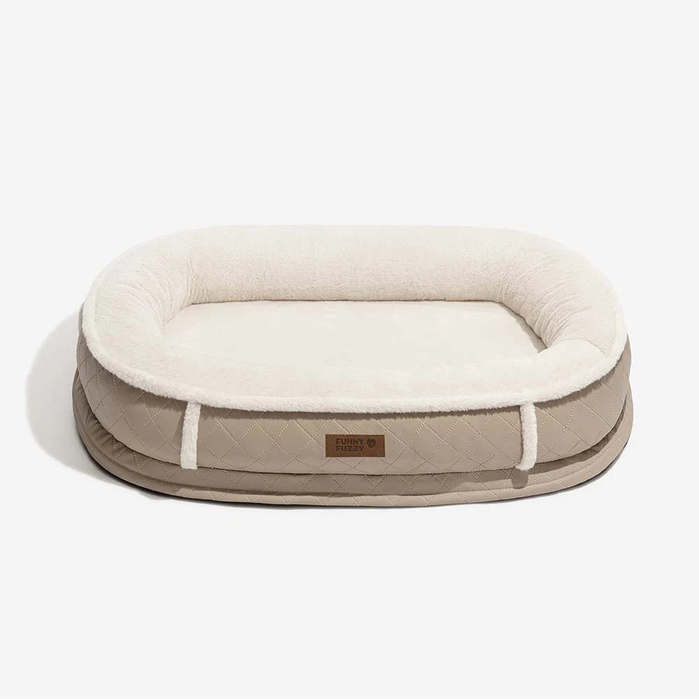 Deluxe Faux Leather & Plush Removable Orthopedic Donut Dog Bed - WarmNest