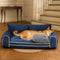Deluxe Silk Velvet Removable Bolster Orthopedic Dog Bed With Pillow - RegalRest