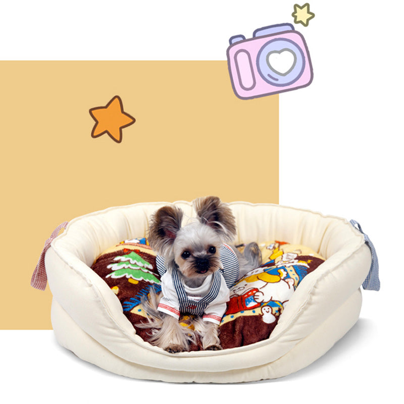 Comic Style Portable 3 Peaks Dog Bed