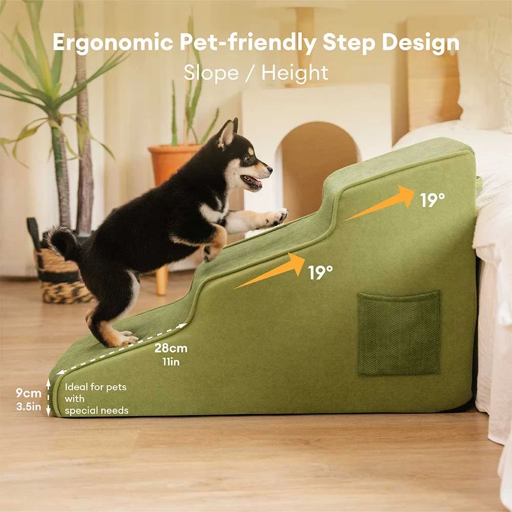 Chenille Extra Wide Non-Slip Removable Sponge Pet Stairs - SafeRamp