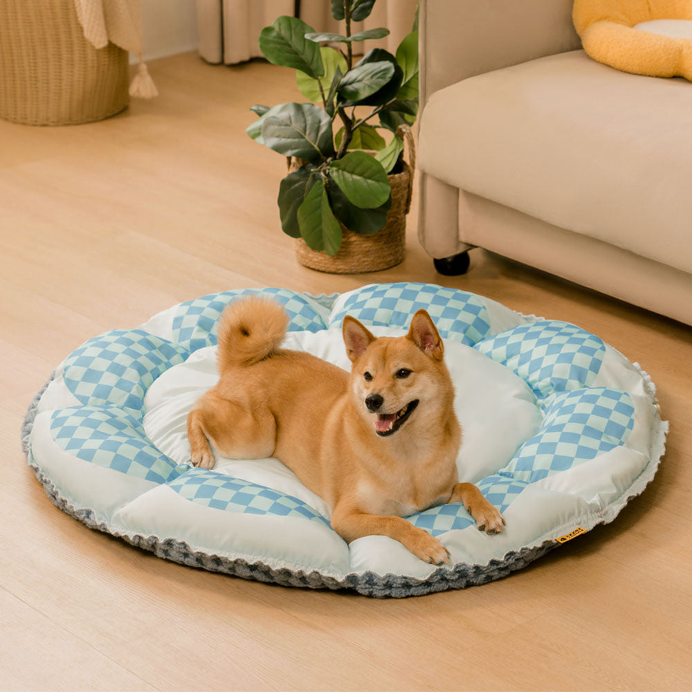 Dual-side Reversible Cooling Mat Round Dog Bed