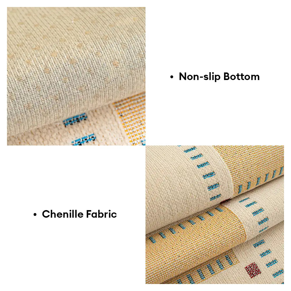 Color-Block Plaid Chenille Anti-Scratch Non-Slip Couch Cover