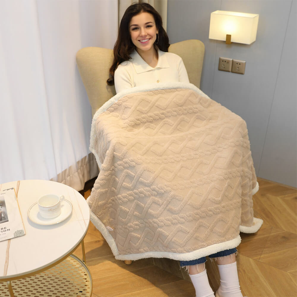 Couverture moelleuse et confortable en polaire Sherpa polyvalente pour la sieste