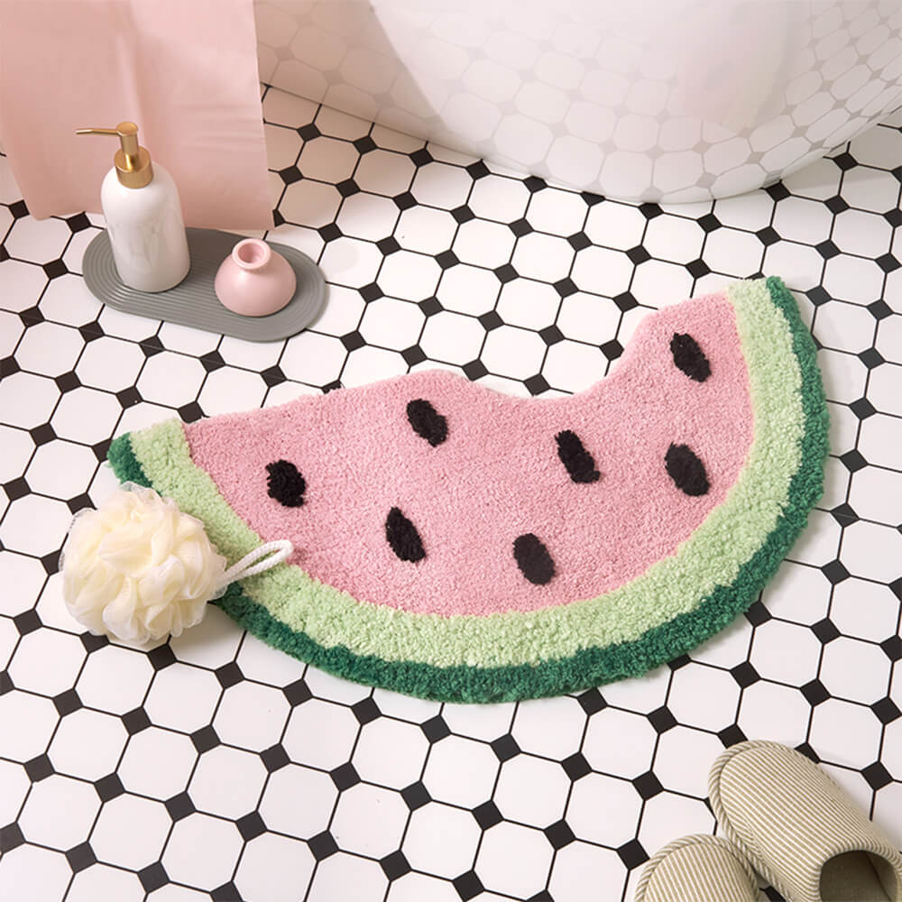 Watermelon Shape Multi-Functional Decorative Non-Slip Washable Bath Mat Home Rug