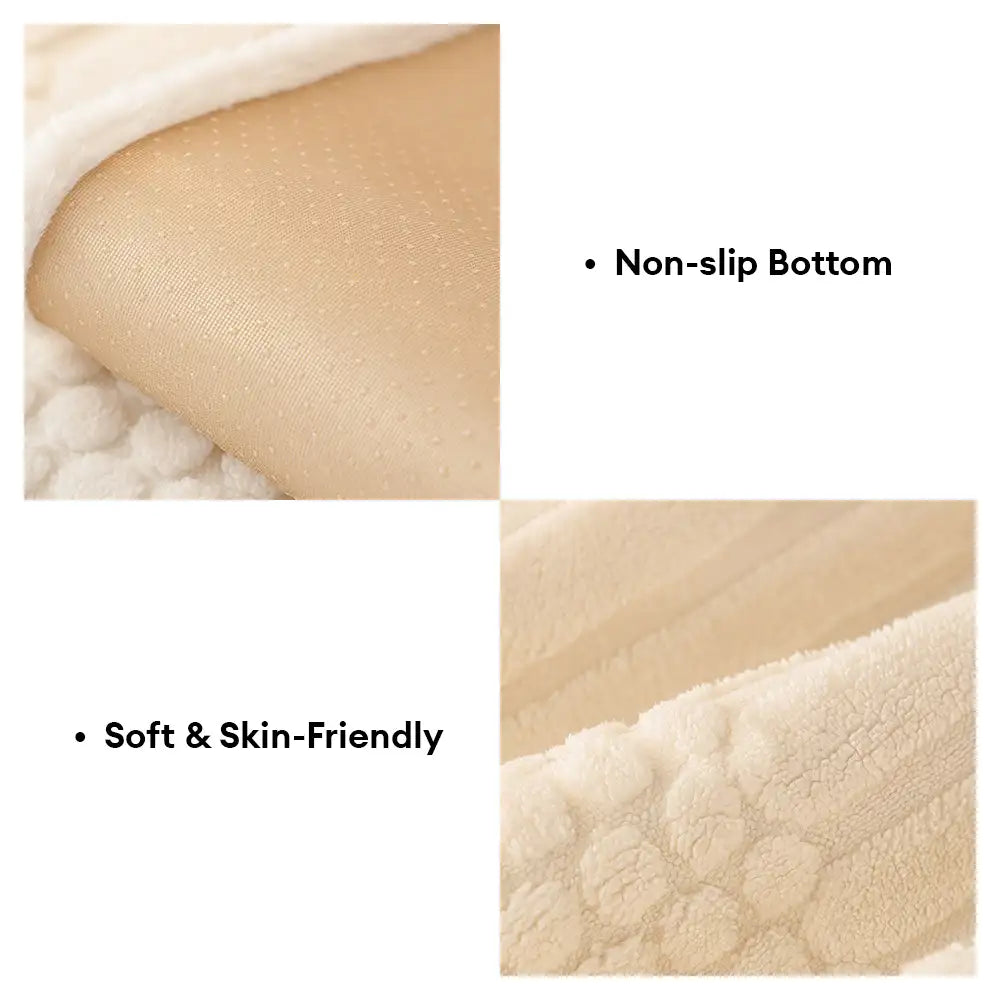 Striped & Bubble-Textured Plush Non-Slip Couch Cover