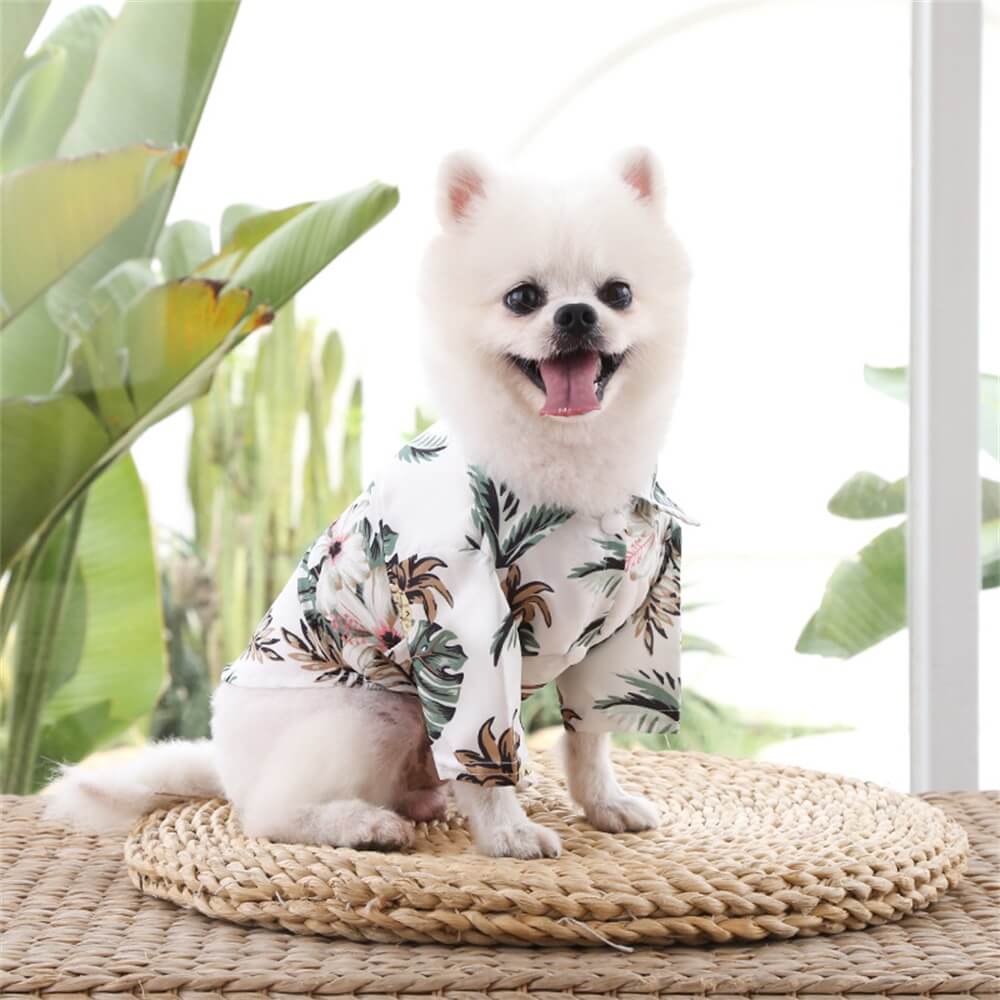 Pet Beach Ananas-Shirt für kleine bis mittelgroße Hunde – hawaiianische leichte Sommerbekleidung