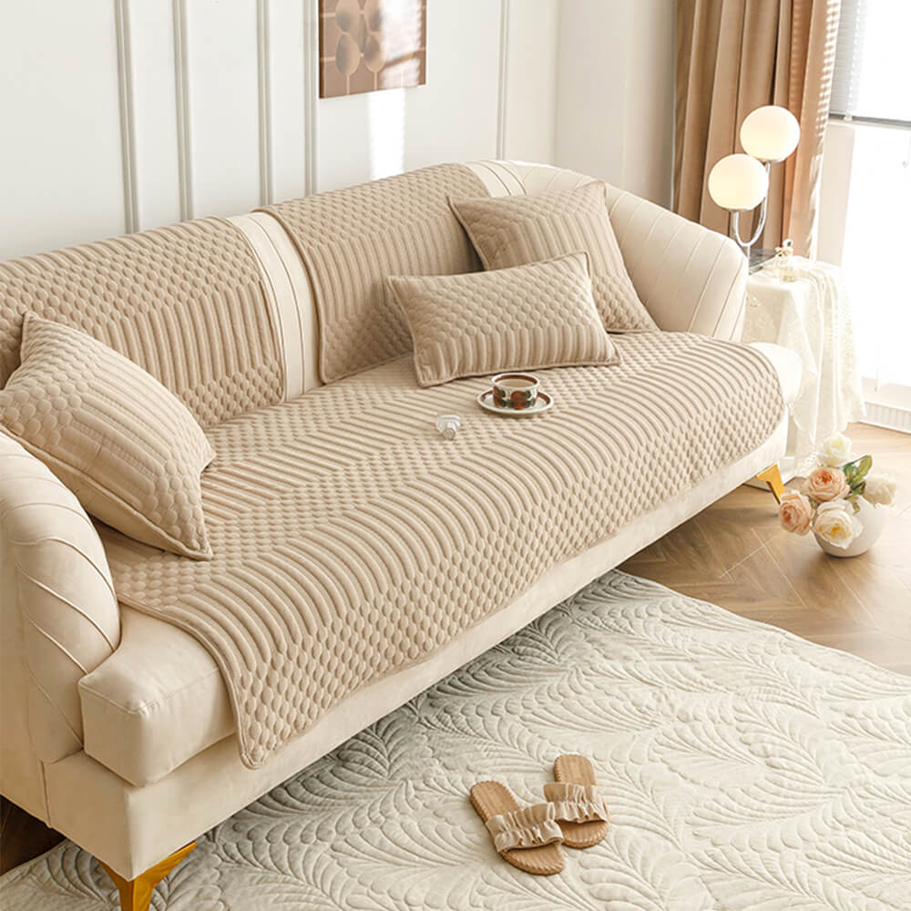 Warm Plush Vintage Non-Slip Couch Cover