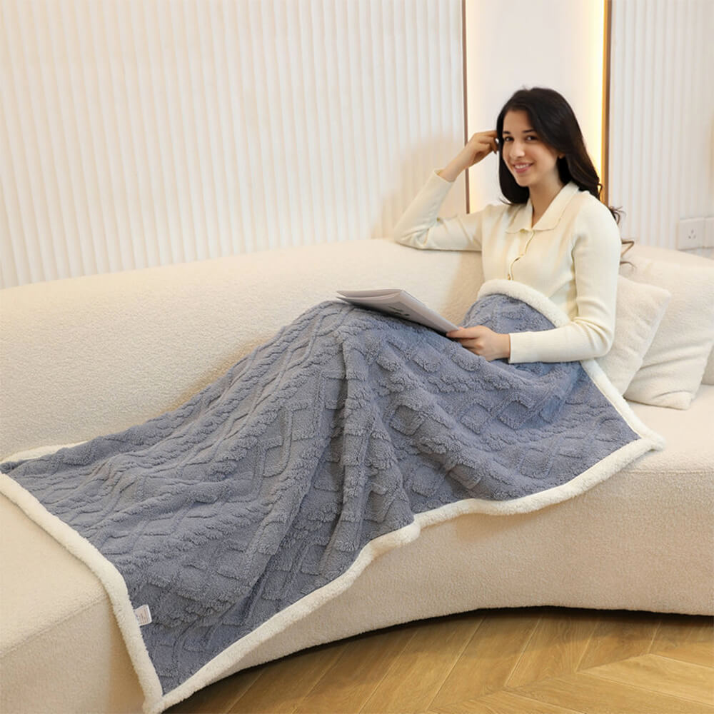 Couverture moelleuse et confortable en polaire Sherpa polyvalente pour la sieste