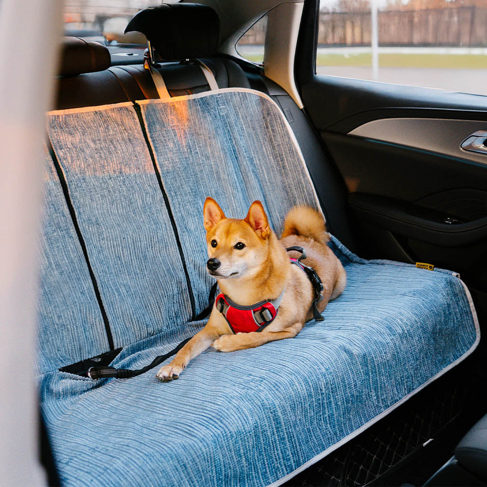 Housse de protection de siège de voiture en Chenille rayée imperméable pour animaux de compagnie-route plus sûre