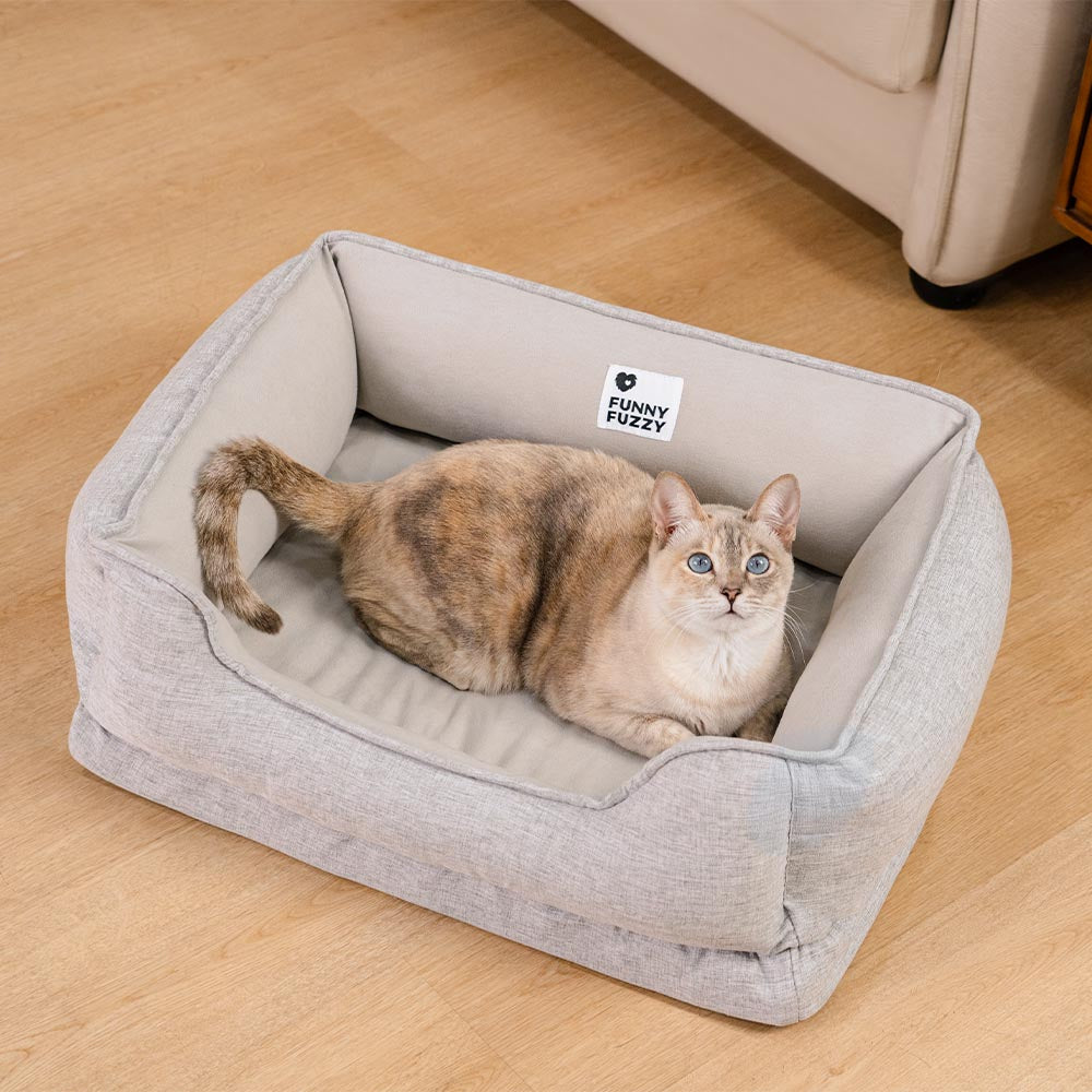 Washable Non-Slip Bolster Cat Bed - Cloudy Dream