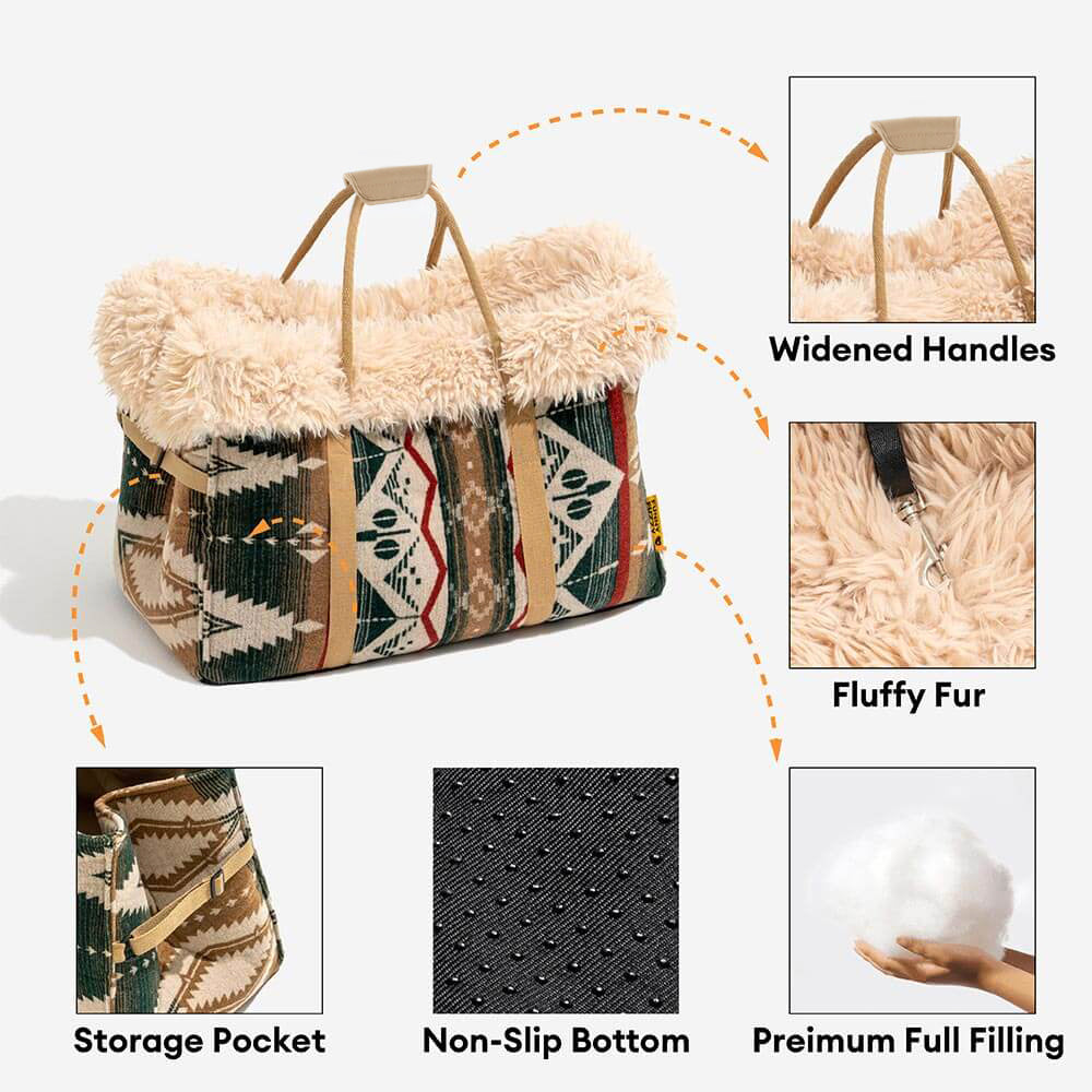 Large Reversible All-Season Indie Boho Pet Carrier and Dog Snuggle Sleeping Bag - Wondernap