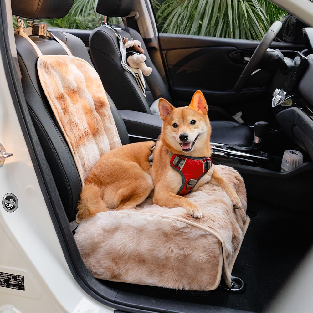 Fluffy Cozy Calming Pet Blanket Car Seat Protector Cover Surestep