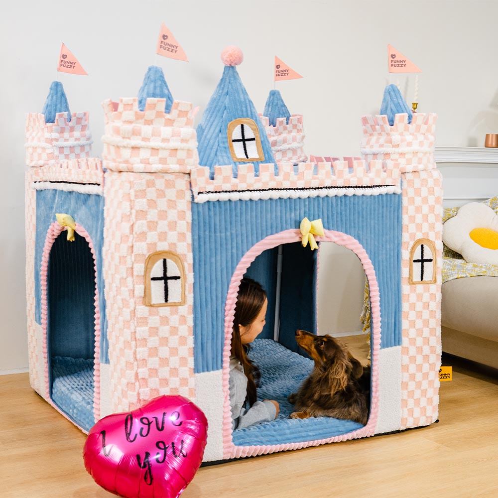 FUNNYFUZZY  Cozy Orthopedic Kids Indoor Play Tent Dog Tent Bed - Fairytale Dreamland