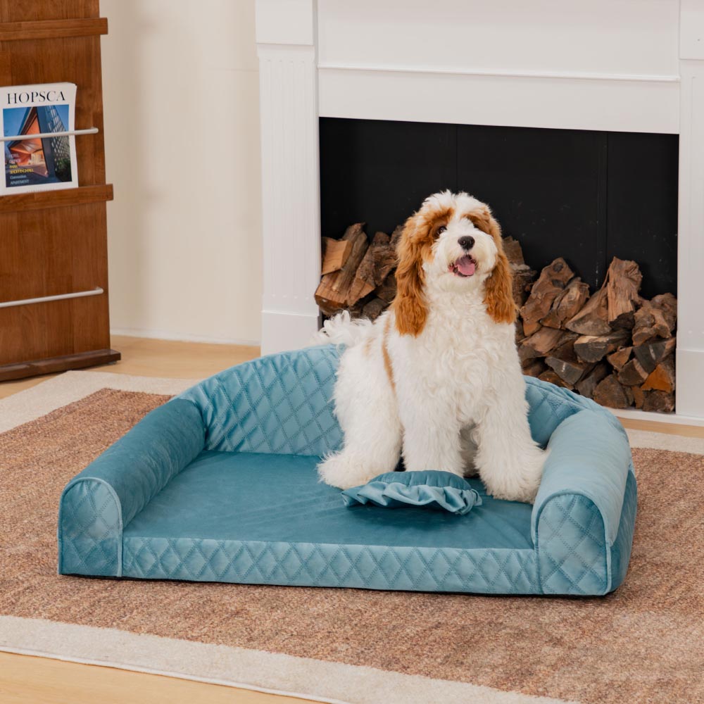 Pinky Cozy Bolster Dog Sofa Bed -  Princess Lord