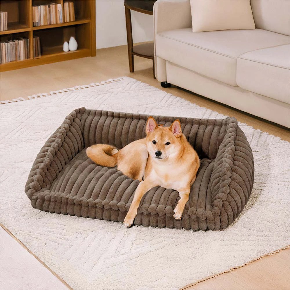 FUNNY FUZZY Haustier Couchbezug – Flauschiges Hundebett, 119x94 Cm, Blau, Waschbar