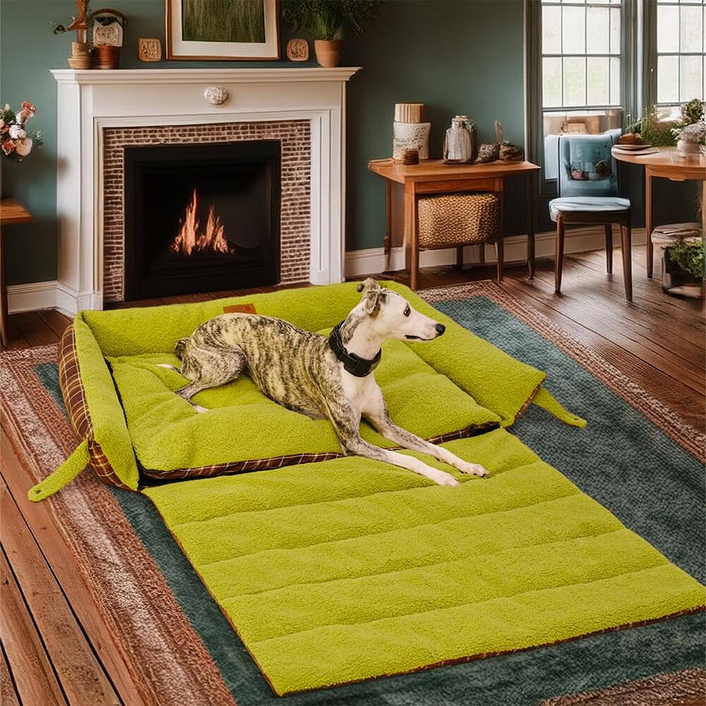 Large Cozy Dog Bed with Foldable Blanket Quilt