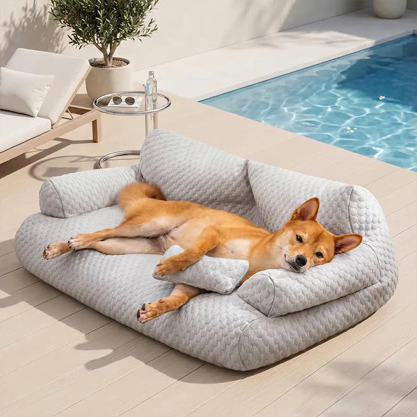Ice Silk Cooling Pet Bed Breathable Washable Dog Sofa Bed - Outdoor