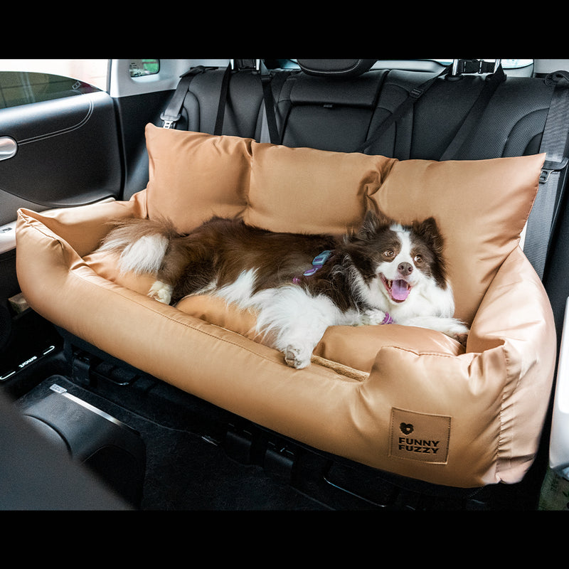 Travel Bolster Safety Waterproof Medium Large Dog Car Back Seat Bed FunnyFuzzy