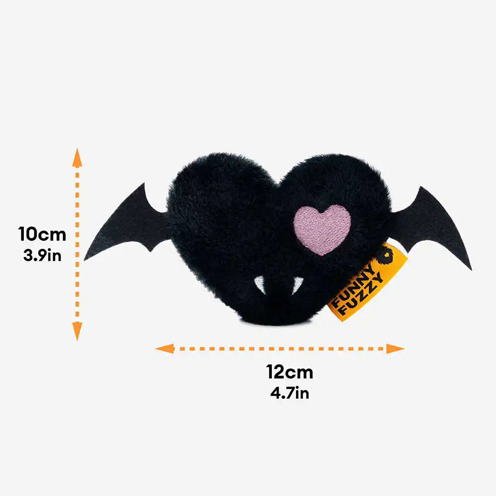Halloween Plush Squeaky Dog Toy - Bat Heart