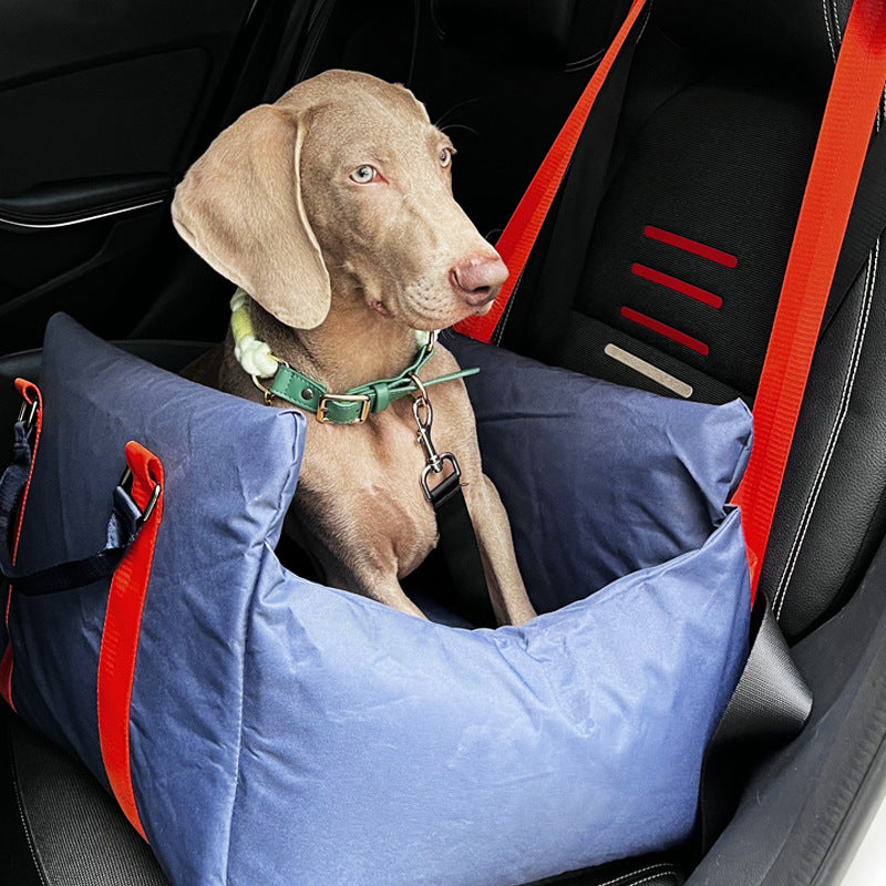 Assento de carro dianteiro para animais de estimação em tecido Oxford removível Cachorro Cama de assento de carro