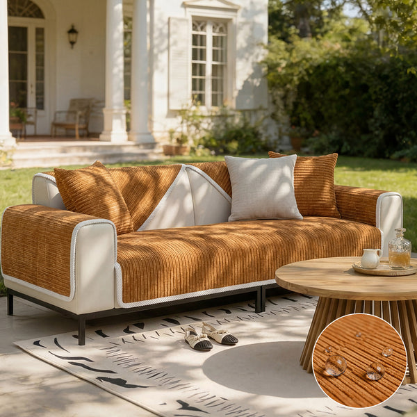 Waterproof Antimicrobial Simple Chenille Fabric Anti-scratch Outdoor Couch Cover